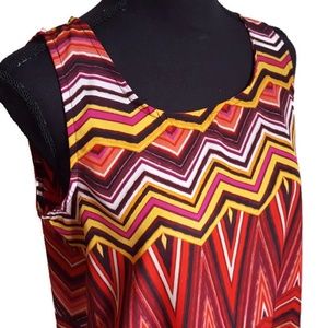 Olive & Oak Red Chevron High Low Tank